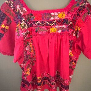 Hand Emroidered Oaxacan Flowered Blouse - New without Tags